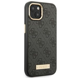 Guess GUHMP14MU4GPRK Apple iPhone 14 Plus / 15 Plus 6.7" juodos spalvos kietas dėklas 4G Logo Plate MagSafe - Image 4