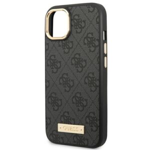 Guess GUHMP14MU4GPRK Apple iPhone 14 Plus / 15 Plus 6.7" juodos spalvos kietas dėklas 4G Logo Plate MagSafe - Image 6