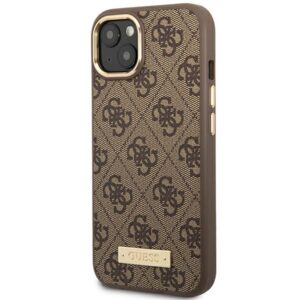Guess GUHMP14MU4GPRW Apple iPhone 14 Plus / 15 Plus 6.7" rudos spalvos kietas dėklas 4G Logo Plate MagSafe - Image 2