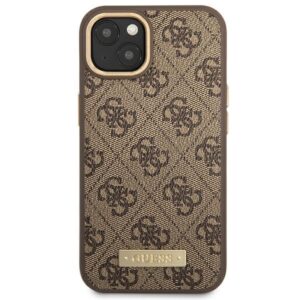 Guess GUHMP14MU4GPRW Apple iPhone 14 Plus / 15 Plus 6.7" rudos spalvos kietas dėklas 4G Logo Plate MagSafe - Image 3