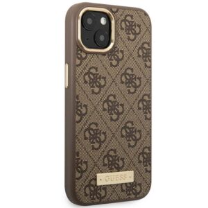Guess GUHMP14MU4GPRW Apple iPhone 14 Plus / 15 Plus 6.7" rudos spalvos kietas dėklas 4G Logo Plate MagSafe - Image 4