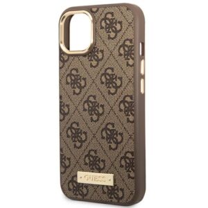 Guess GUHMP14MU4GPRW Apple iPhone 14 Plus / 15 Plus 6.7" rudos spalvos kietas dėklas 4G Logo Plate MagSafe - Image 6