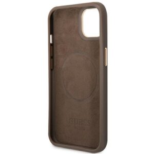 Guess GUHMP14MU4GPRW Apple iPhone 14 Plus / 15 Plus 6.7" rudos spalvos kietas dėklas 4G Logo Plate MagSafe - Image 7