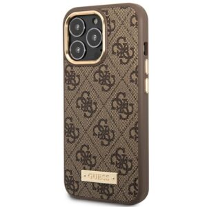 Guess GUHMP14LU4GPRW Apple iPhone 14 Pro 6,1" rudos spalvos kietas dėklas 4G Logo Plate MagSafe - Image 2