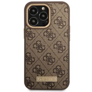 Guess GUHMP14LU4GPRW Apple iPhone 14 Pro 6,1" rudos spalvos kietas dėklas 4G Logo Plate MagSafe - Image 3
