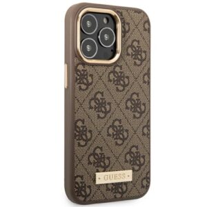 Guess GUHMP14LU4GPRW Apple iPhone 14 Pro 6,1" rudos spalvos kietas dėklas 4G Logo Plate MagSafe - Image 4