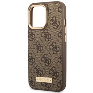 Guess GUHMP14LU4GPRW Apple iPhone 14 Pro 6,1" rudos spalvos kietas dėklas 4G Logo Plate MagSafe - Image 6
