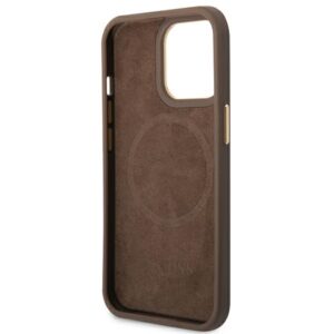 Guess GUHMP14LU4GPRW Apple iPhone 14 Pro 6,1" rudos spalvos kietas dėklas 4G Logo Plate MagSafe - Image 7