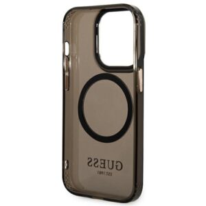 Guess GUHMP14XHTCMK Apple iPhone 14 Pro Max 6,7" juodos spalvos kietas dėklas Gold Outline Translucent MagSafe - Image 7