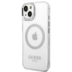 Guess GUHMP14MHTRMS Apple iPhone 14 Plus / 15 Plus 6.7" silver kietas dėklas Metal Outline Magsafe - Image 2