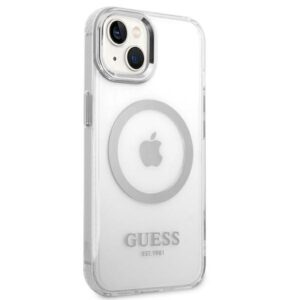 Guess GUHMP14MHTRMS Apple iPhone 14 Plus / 15 Plus 6.7" silver kietas dėklas Metal Outline Magsafe - Image 4