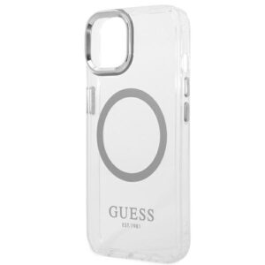 Guess GUHMP14MHTRMS Apple iPhone 14 Plus / 15 Plus 6.7" silver kietas dėklas Metal Outline Magsafe - Image 6