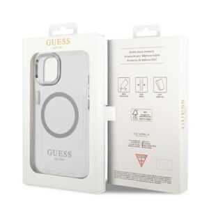 Guess GUHMP14MHTRMS Apple iPhone 14 Plus / 15 Plus 6.7" silver kietas dėklas Metal Outline Magsafe - Image 8