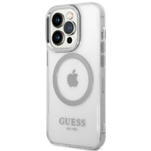 Guess GUHMP14LHTRMS Apple iPhone 14 Pro 6,1" silver kietas dėklas Metal Outline Magsafe - Image 2
