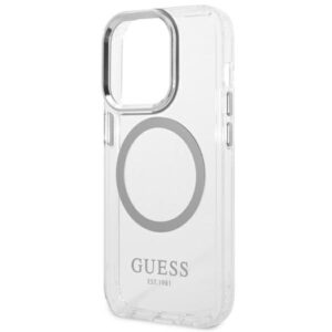 Guess GUHMP14LHTRMS Apple iPhone 14 Pro 6,1" silver kietas dėklas Metal Outline Magsafe - Image 6