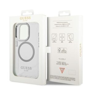 Guess GUHMP14LHTRMS Apple iPhone 14 Pro 6,1" silver kietas dėklas Metal Outline Magsafe - Image 8