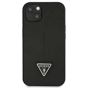 Guess GUHCP13SPSATLK Apple iPhone 13 mini 5,4" juodos spalvos kietas dėklas SaffianoTriangle Logo - Image 3