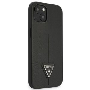 Guess GUHCP13SPSATLK Apple iPhone 13 mini 5,4" juodos spalvos kietas dėklas SaffianoTriangle Logo - Image 4