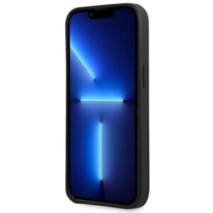 Guess GUHCP13SPSATLK Apple iPhone 13 mini 5,4" juodos spalvos kietas dėklas SaffianoTriangle Logo - Image 5
