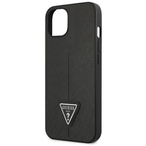 Guess GUHCP13SPSATLK Apple iPhone 13 mini 5,4" juodos spalvos kietas dėklas SaffianoTriangle Logo - Image 6