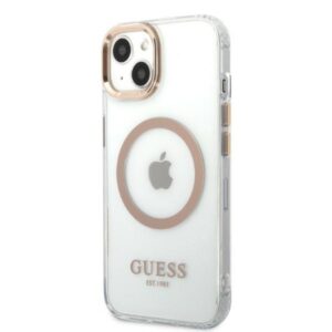 Guess GUHMP13MHTRMD Apple iPhone 13 / 14 / 15 6.1" gold kietas dėklas Metal Outline Magsafe - Image 2