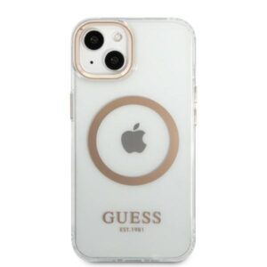 Guess GUHMP13MHTRMD Apple iPhone 13 / 14 / 15 6.1" gold kietas dėklas Metal Outline Magsafe - Image 3