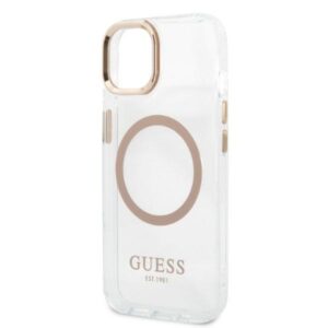 Guess GUHMP13MHTRMD Apple iPhone 13 / 14 / 15 6.1" gold kietas dėklas Metal Outline Magsafe - Image 6
