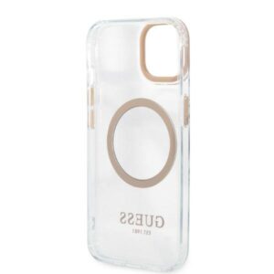 Guess GUHMP13MHTRMD Apple iPhone 13 / 14 / 15 6.1" gold kietas dėklas Metal Outline Magsafe - Image 7