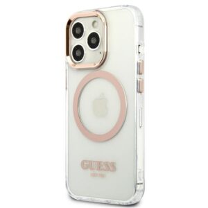 Guess GUHMP13XHTRMD Apple iPhone 13 Pro Max 6,7" gold kietas dėklas Metal Outline Magsafe - Image 2