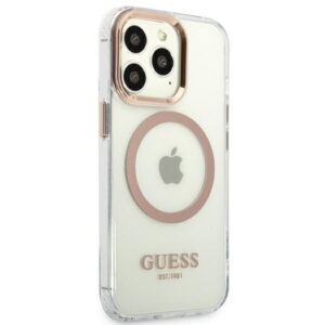Guess GUHMP13XHTRMD Apple iPhone 13 Pro Max 6,7" gold kietas dėklas Metal Outline Magsafe - Image 4