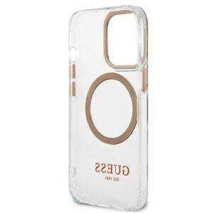 Guess GUHMP13XHTRMD Apple iPhone 13 Pro Max 6,7" gold kietas dėklas Metal Outline Magsafe - Image 7