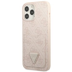 Guess GUHCP13LP4TPP Apple iPhone 13 Pro / 13 6,1" rožinės spalvos kietas dėklas 4G Triangle Logo Cardslot - Image 2