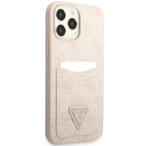Guess GUHCP13LP4TPP Apple iPhone 13 Pro / 13 6,1" rožinės spalvos kietas dėklas 4G Triangle Logo Cardslot - Image 4