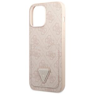 Guess GUHCP13LP4TPP Apple iPhone 13 Pro / 13 6,1" rožinės spalvos kietas dėklas 4G Triangle Logo Cardslot - Image 6