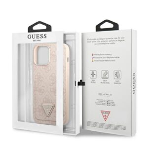 Guess GUHCP13LP4TPP Apple iPhone 13 Pro / 13 6,1" rožinės spalvos kietas dėklas 4G Triangle Logo Cardslot - Image 8