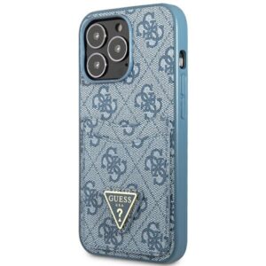 Guess GUHCP13LP4TPB Apple iPhone 13 Pro / 13 6,1" blue kietas dėklas 4G Triangle Logo Cardslot - Image 2