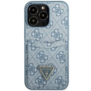 Guess GUHCP13LP4TPB Apple iPhone 13 Pro / 13 6,1" blue kietas dėklas 4G Triangle Logo Cardslot - Image 3