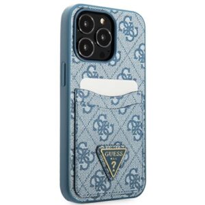Guess GUHCP13LP4TPB Apple iPhone 13 Pro / 13 6,1" blue kietas dėklas 4G Triangle Logo Cardslot - Image 4