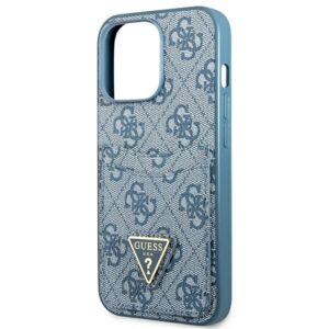 Guess GUHCP13LP4TPB Apple iPhone 13 Pro / 13 6,1" blue kietas dėklas 4G Triangle Logo Cardslot - Image 6