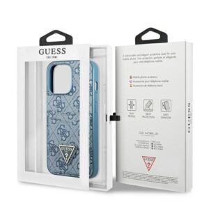 Guess GUHCP13LP4TPB Apple iPhone 13 Pro / 13 6,1" blue kietas dėklas 4G Triangle Logo Cardslot - Image 8