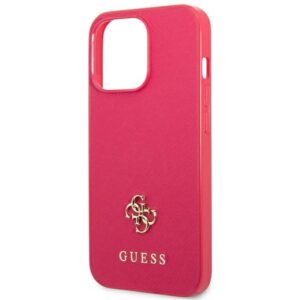 Guess GUHCP13LPS4MF Apple iPhone 13 Pro / 13 6,1" rožinės spalvos kietas dėklas Saffiano 4G Small Metal Logo - Image 5