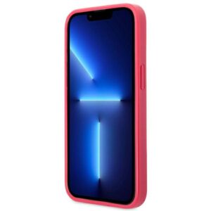 Guess GUHCP13LPS4MF Apple iPhone 13 Pro / 13 6,1" rožinės spalvos kietas dėklas Saffiano 4G Small Metal Logo - Image 7