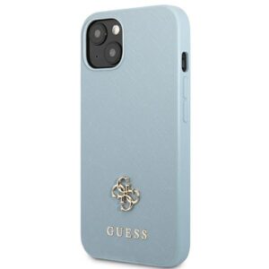 Guess GUHCP13SPS4MB Apple iPhone 13 mini 5,4" blue kietas dėklas Saffiano 4G Small Metal Logo - Image 2