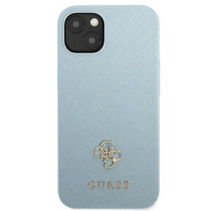 Guess GUHCP13SPS4MB Apple iPhone 13 mini 5,4" blue kietas dėklas Saffiano 4G Small Metal Logo - Image 3