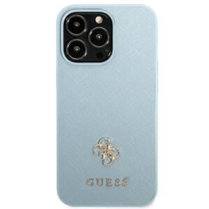 Guess GUHCP13LPS4MB Apple iPhone 13 Pro / 13 6,1" /blue kietas dėklas Saffiano 4G Small Metal Logo - Image 3