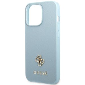 Guess GUHCP13XPS4MB Apple iPhone 13 Pro Max 6,7" blue kietas dėklas Saffiano 4G Small Metal Logo - Image 6