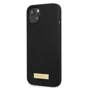 Guess GUHMP13SSPLK Apple iPhone 13 mini 5,4" juodos spalvos kietas dėklas Silicone Logo Plate MagSafe - Image 2