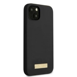 Guess GUHMP13SSPLK Apple iPhone 13 mini 5,4" juodos spalvos kietas dėklas Silicone Logo Plate MagSafe - Image 4