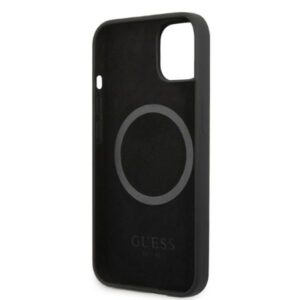 Guess GUHMP13SSPLK Apple iPhone 13 mini 5,4" juodos spalvos kietas dėklas Silicone Logo Plate MagSafe - Image 7