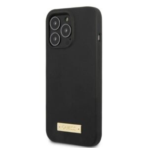 Guess GUHMP13LSPLK Apple iPhone 13 Pro / 13 6,1" juodos spalvos kietas dėklas Silicone Logo Plate MagSafe - Image 2